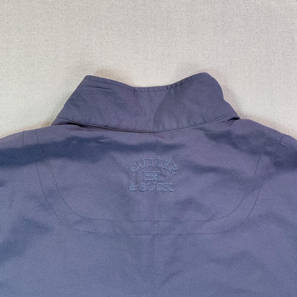 Cutter & Buck CB WindTec Coach Jacket Mens M Navy Blue 1/2 Zip Golf Windbreaker - Picture 7 of 14